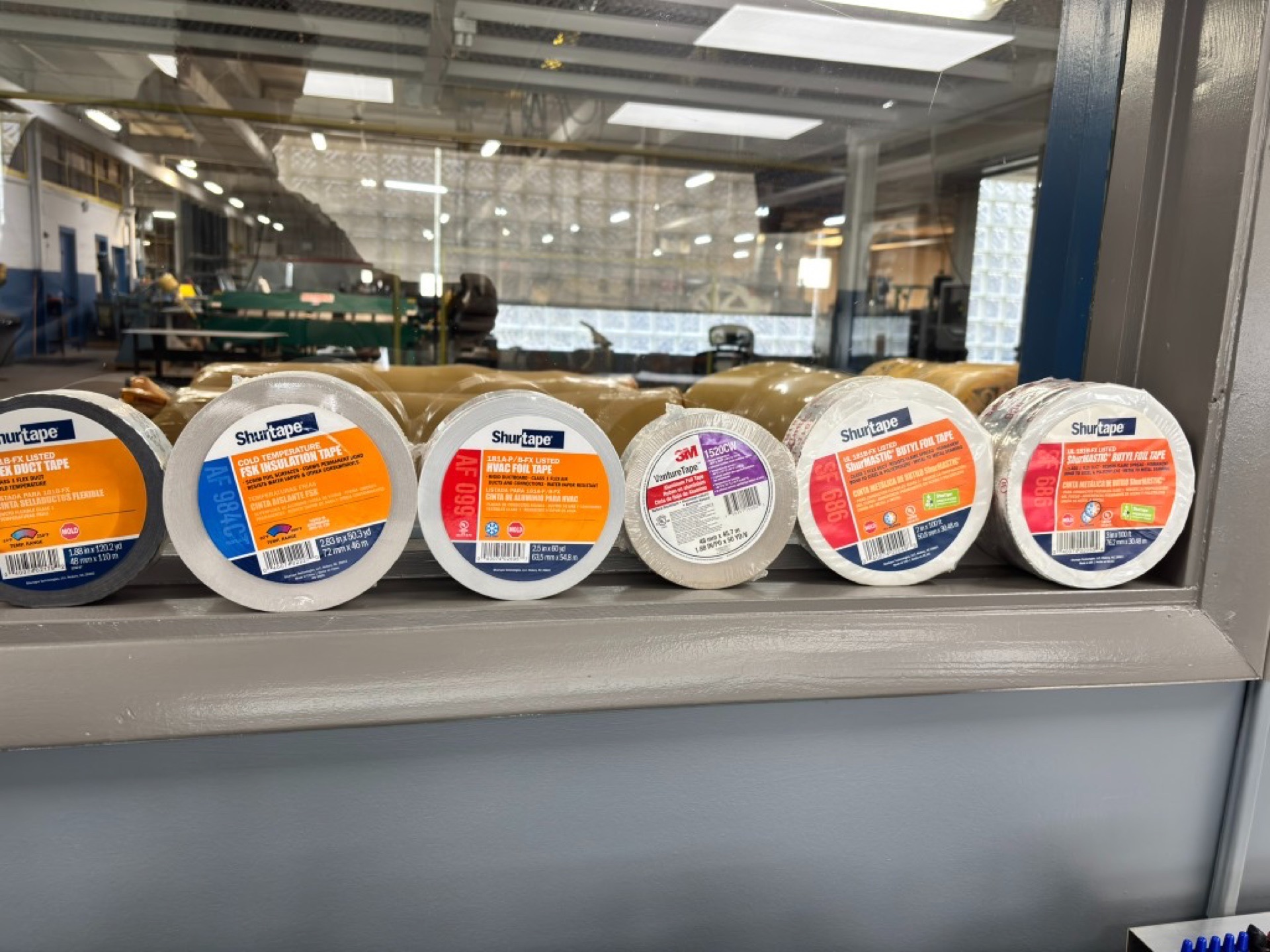 UL-listed HVAC foil tapes and sealants on the shelf